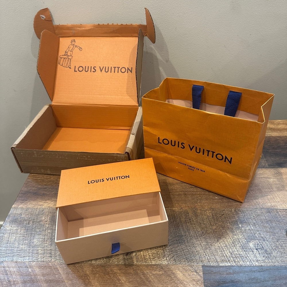 Louis Vuitton Orange Packaging Set Box Shopping Bag Shipping Box - Picture 2 of 6